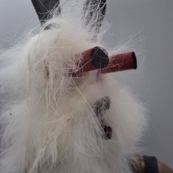 Kachina Handmade Doll Signed 8 Inch Wolf AM Native American Indian Art Wood Fur - Picture 11 of 12